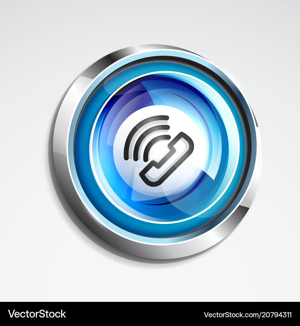 Phone button call support idea Phone button call support idea Vector Image