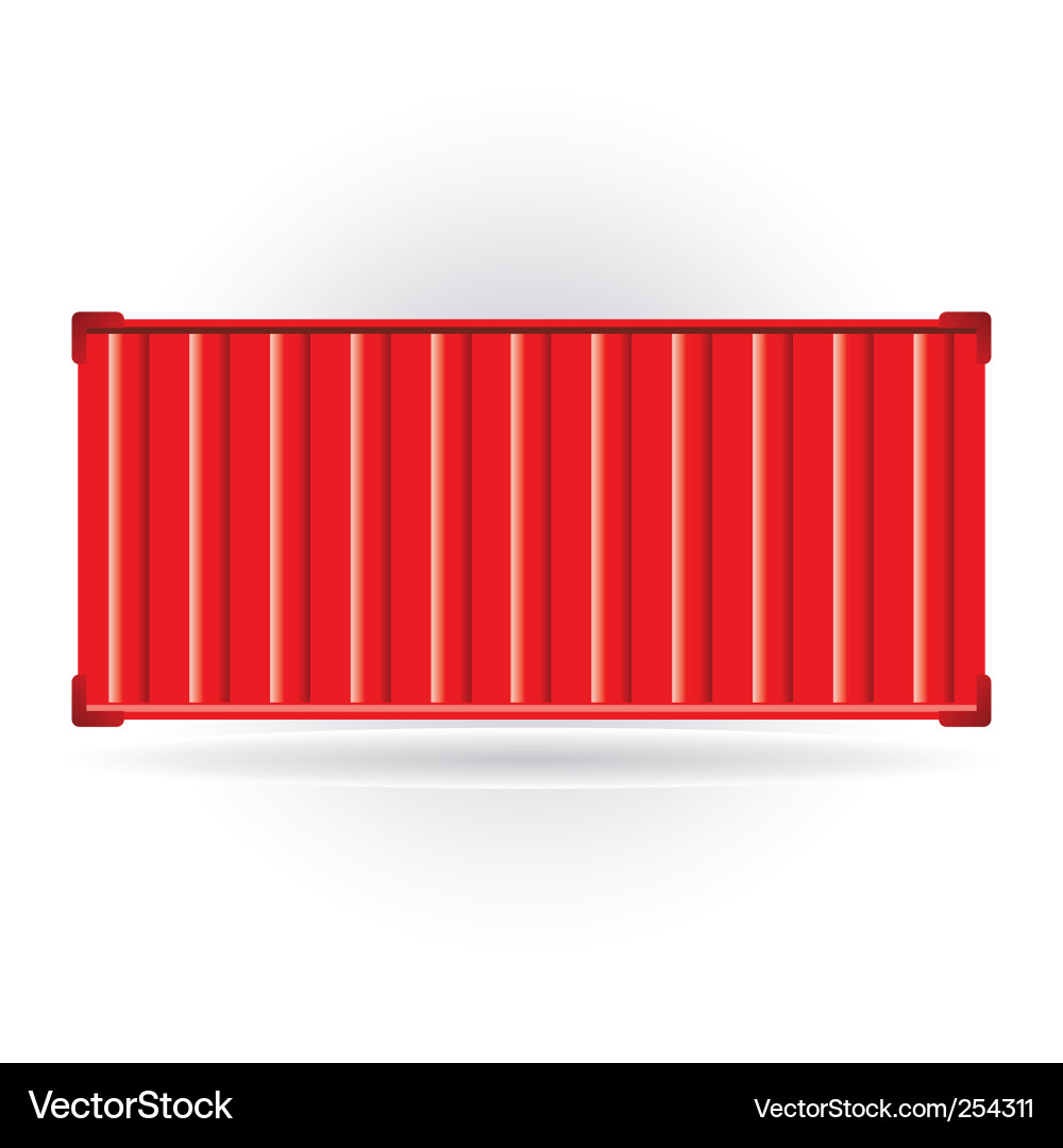 Red Cargo Container Vector Image