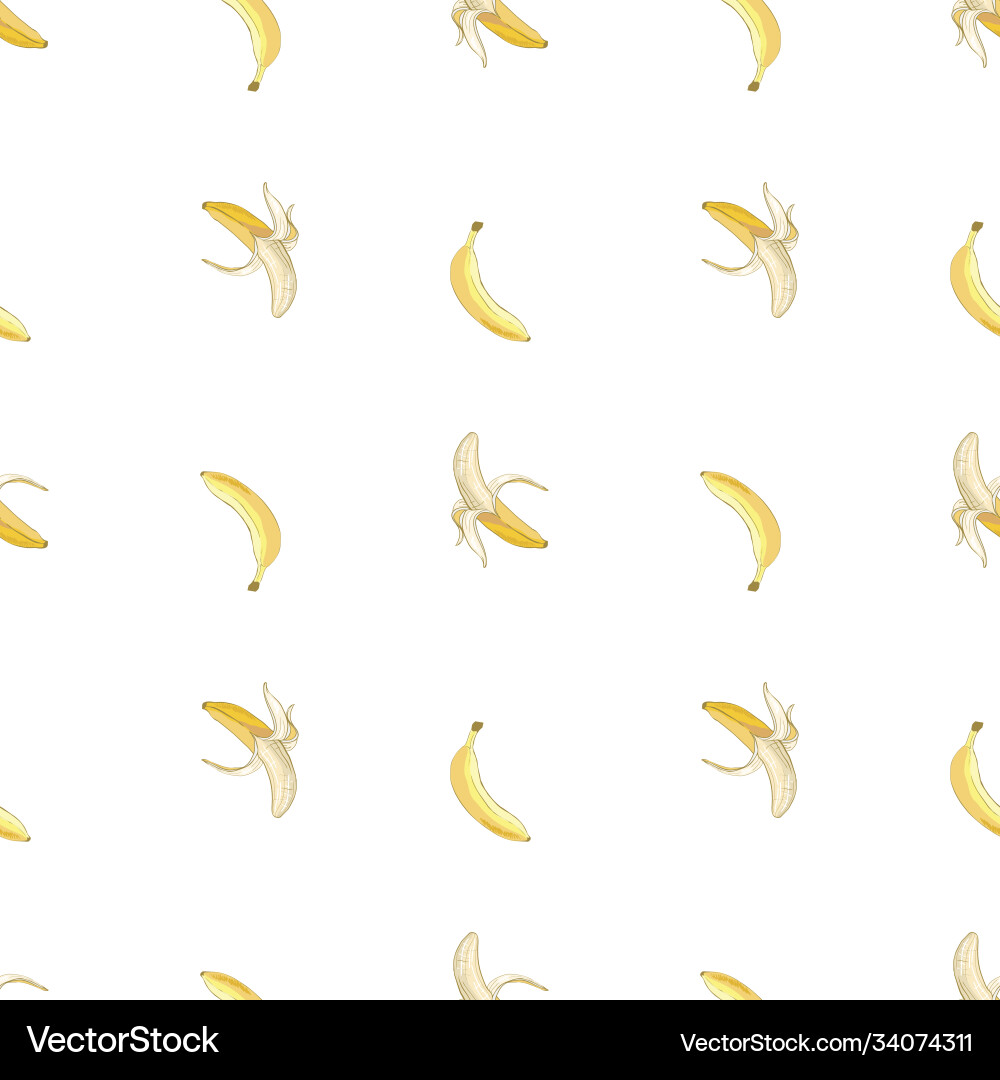 Rgb seamless banana pattern background Rgb seamless banana pattern background vector image