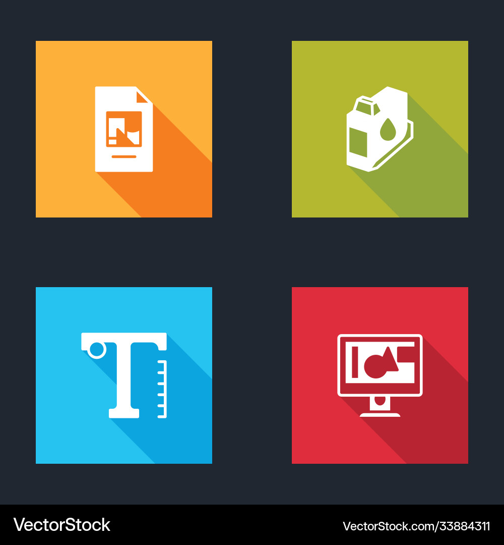 Set file document printer ink cartridge text vector image