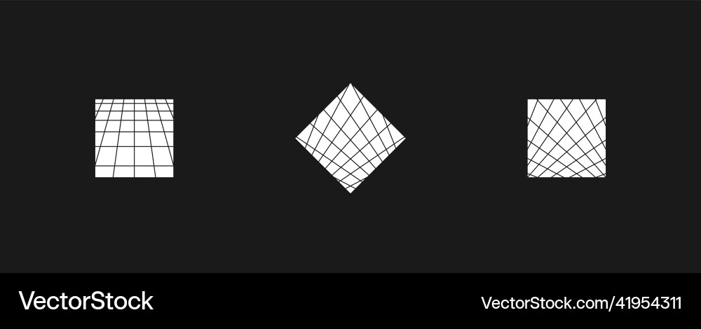 Set of retrowave design elements squares vector image