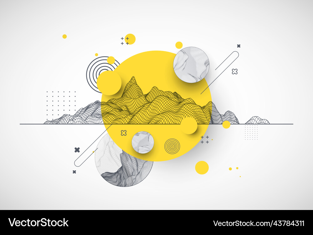 Trendy abstract wireframe background modern vector image