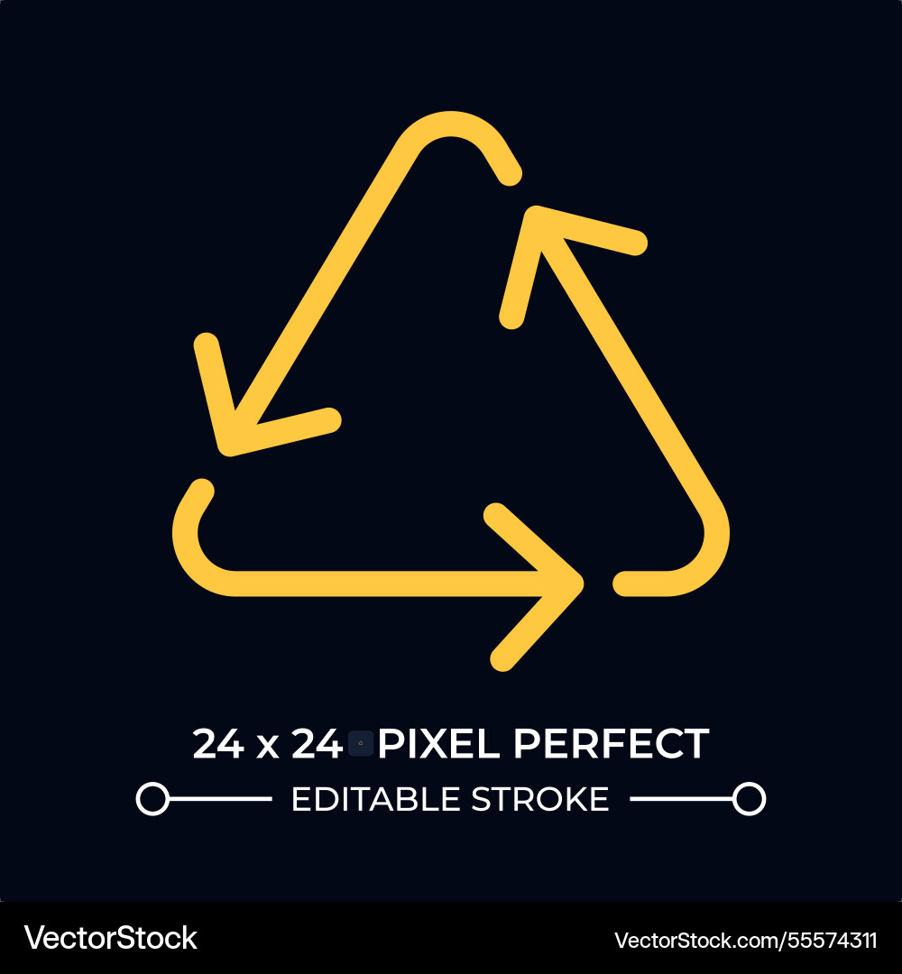 Triangular recycling sign dark color line ui icon Triangular recycling sign dark color line ui icon vector image
