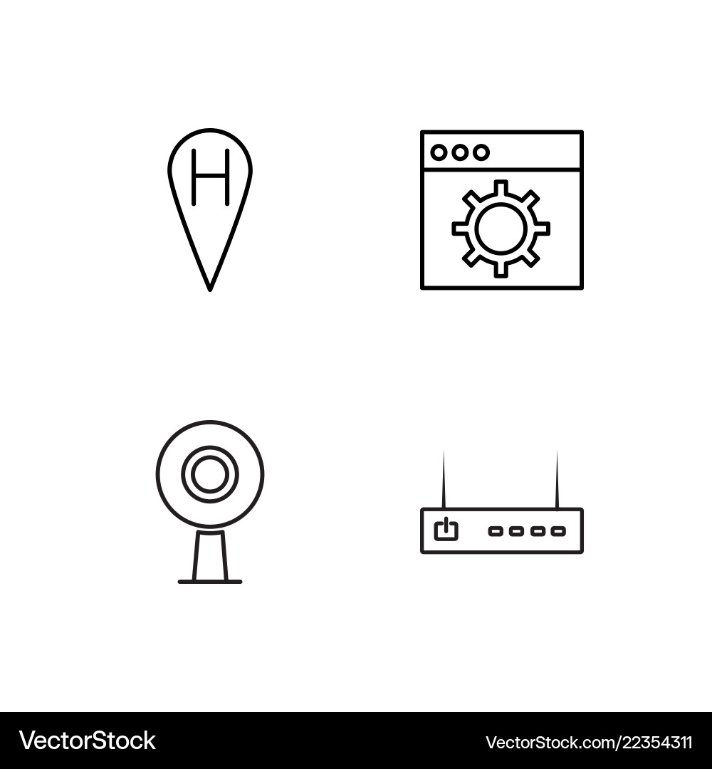 Web simple outlined icons set Web simple outlined icons set vector image