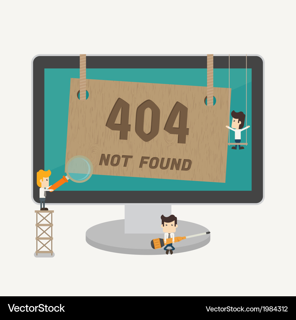 404 Error Page - Oops! vector image