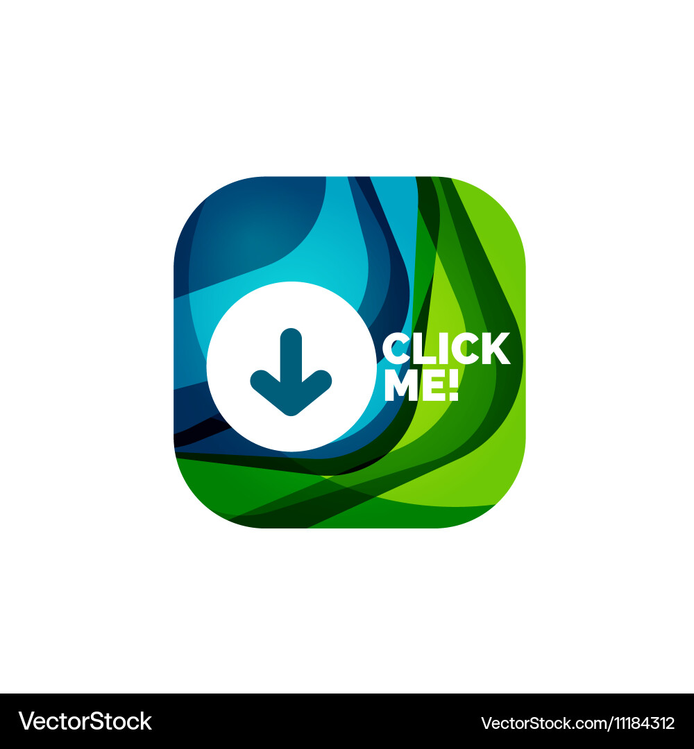 Abstract square button template vector image
