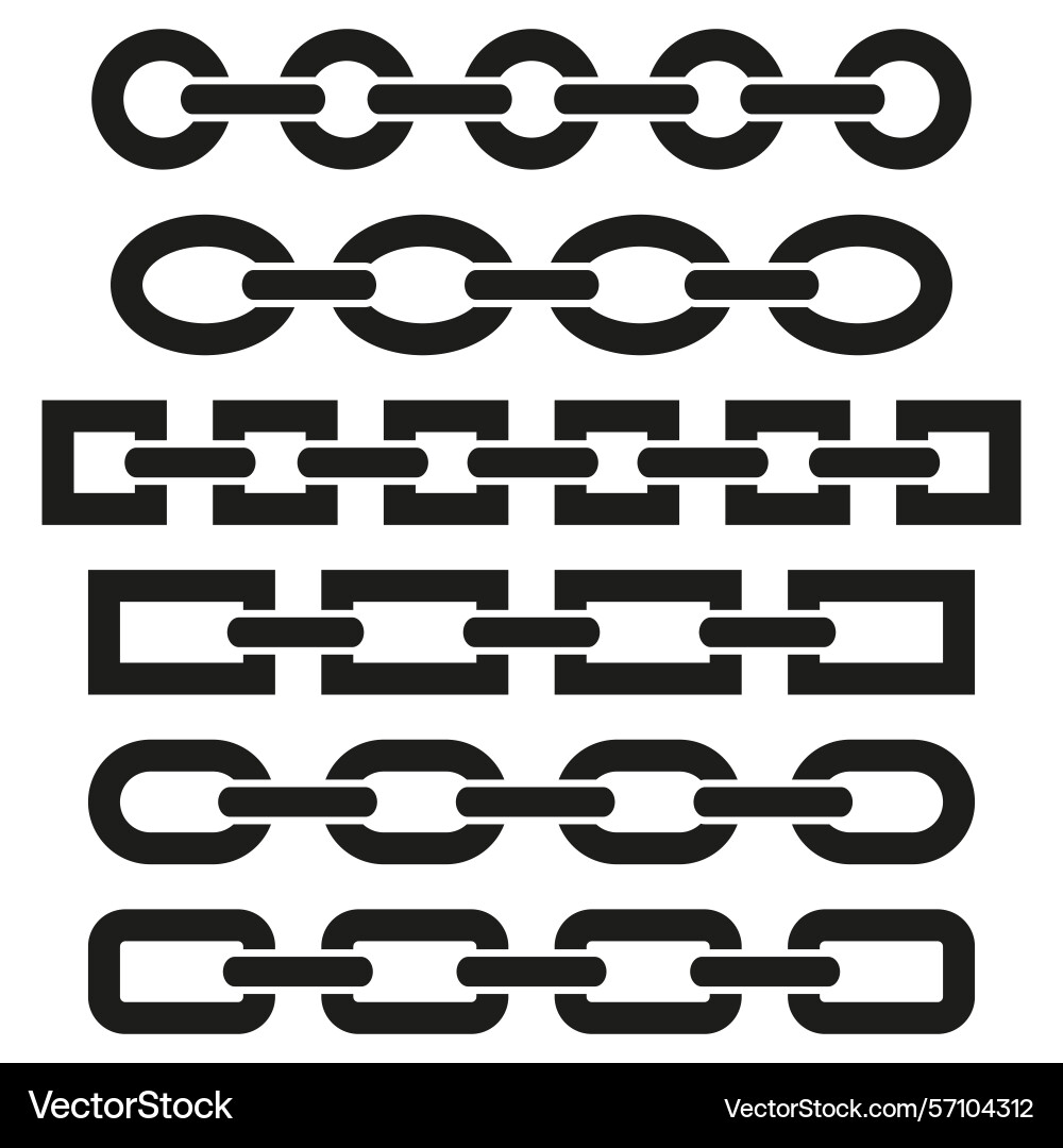 Chain pattern linked metal shapes horizontal Chain pattern linked metal shapes horizontal vector image