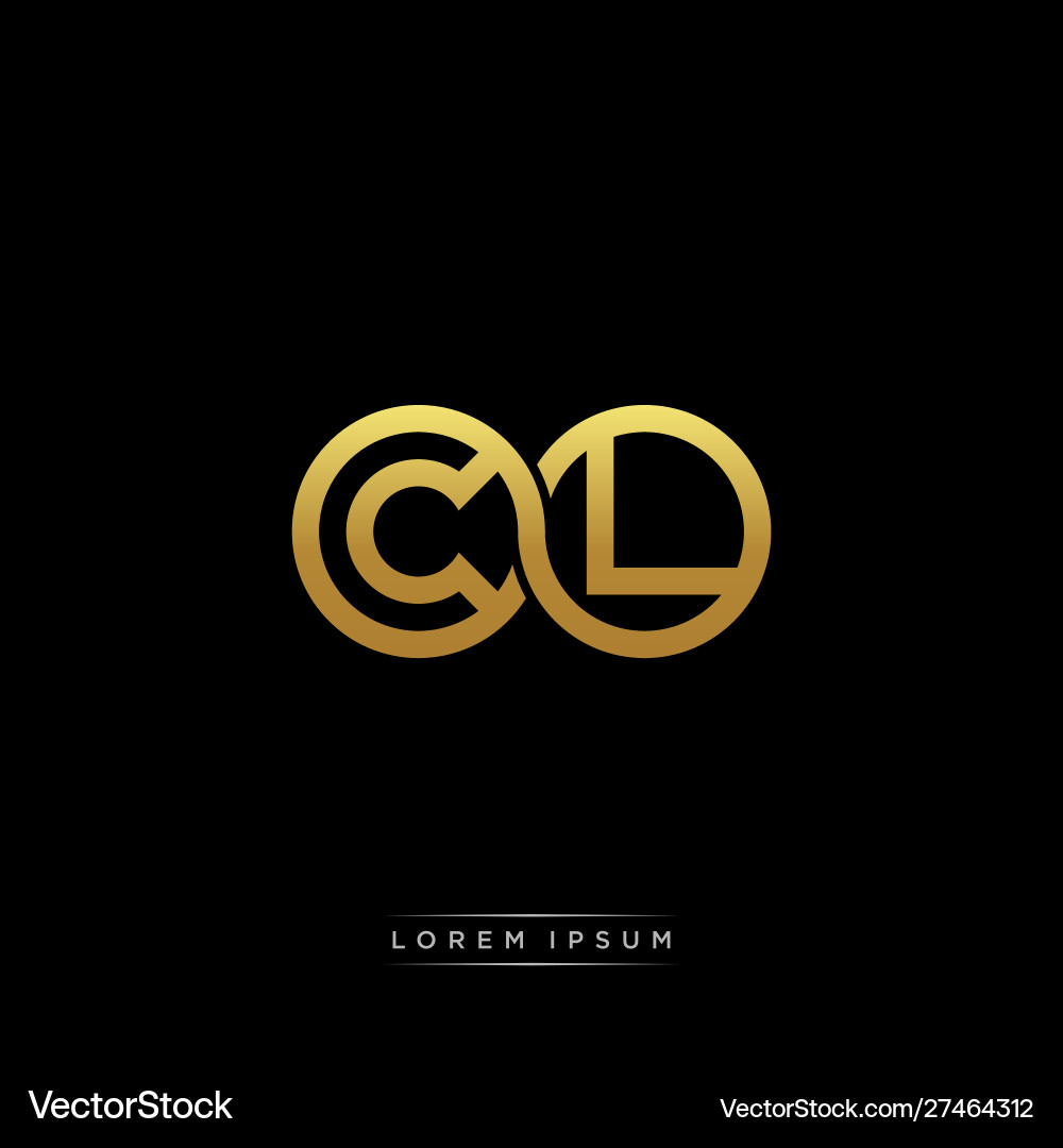Cl initial letter linked circle capital monogram vector image