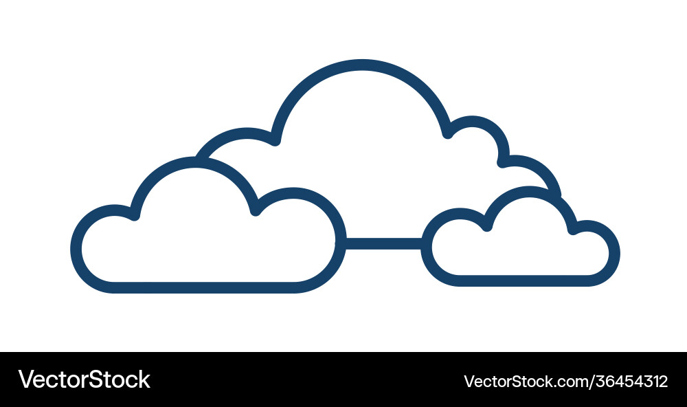 Cloudy and overcast weather icon with group vector image