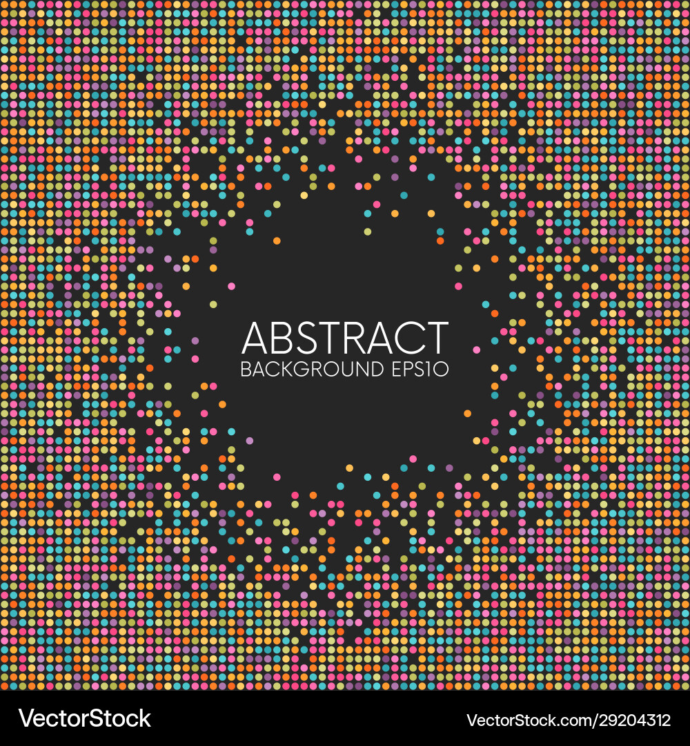 Colorful Dotted Circle Background Vector Image