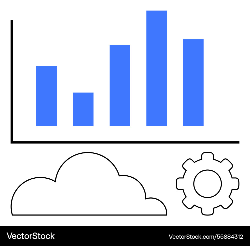 Data analytics with cloud and automation Data analytics with cloud and automation vector image