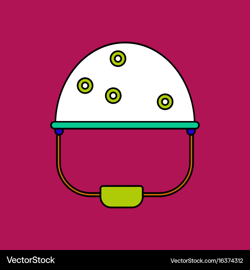 Flat icon design collection helmet with bullet Vector Image