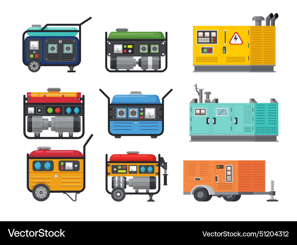 Industrial Generator Set Royalty Free Vector Image