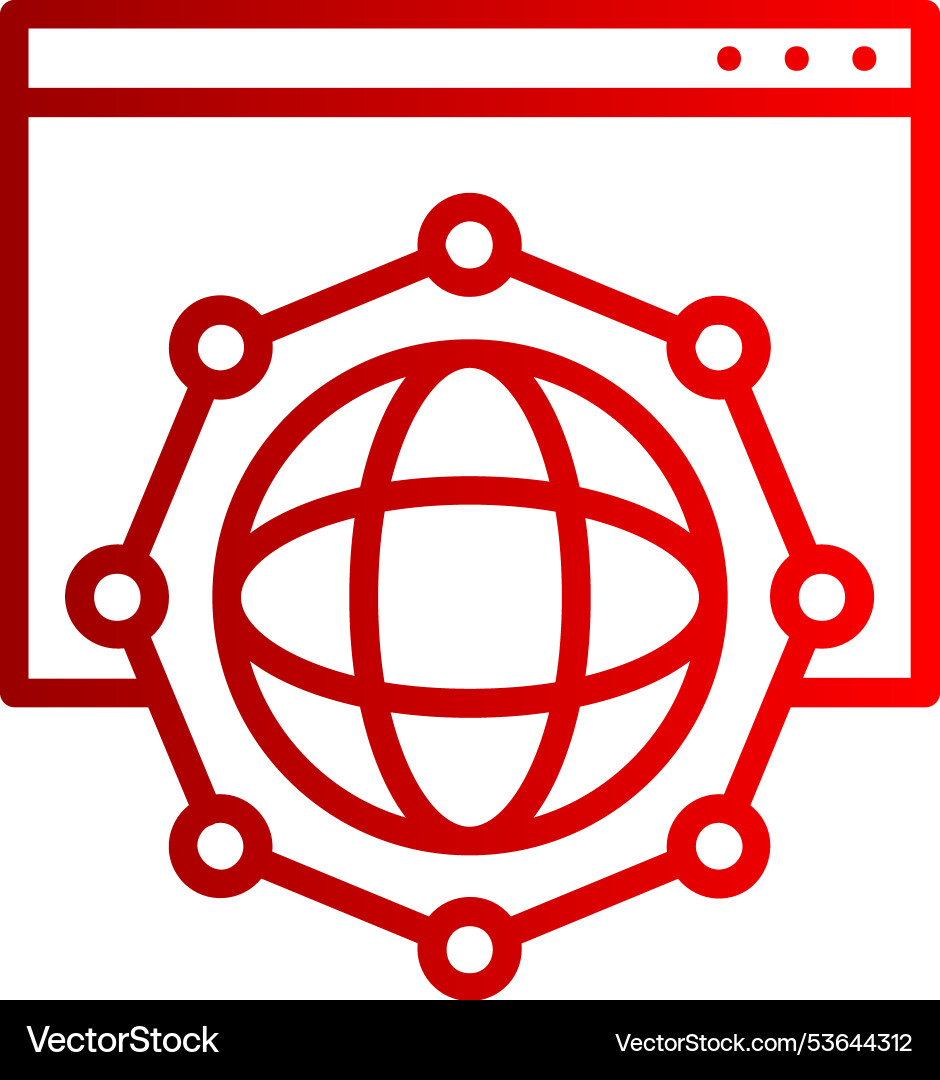 Internet line gradient icon vector image