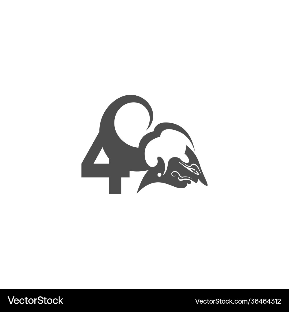 Javanese puppet icon with number logo design Javanese puppet icon with number logo design vector image