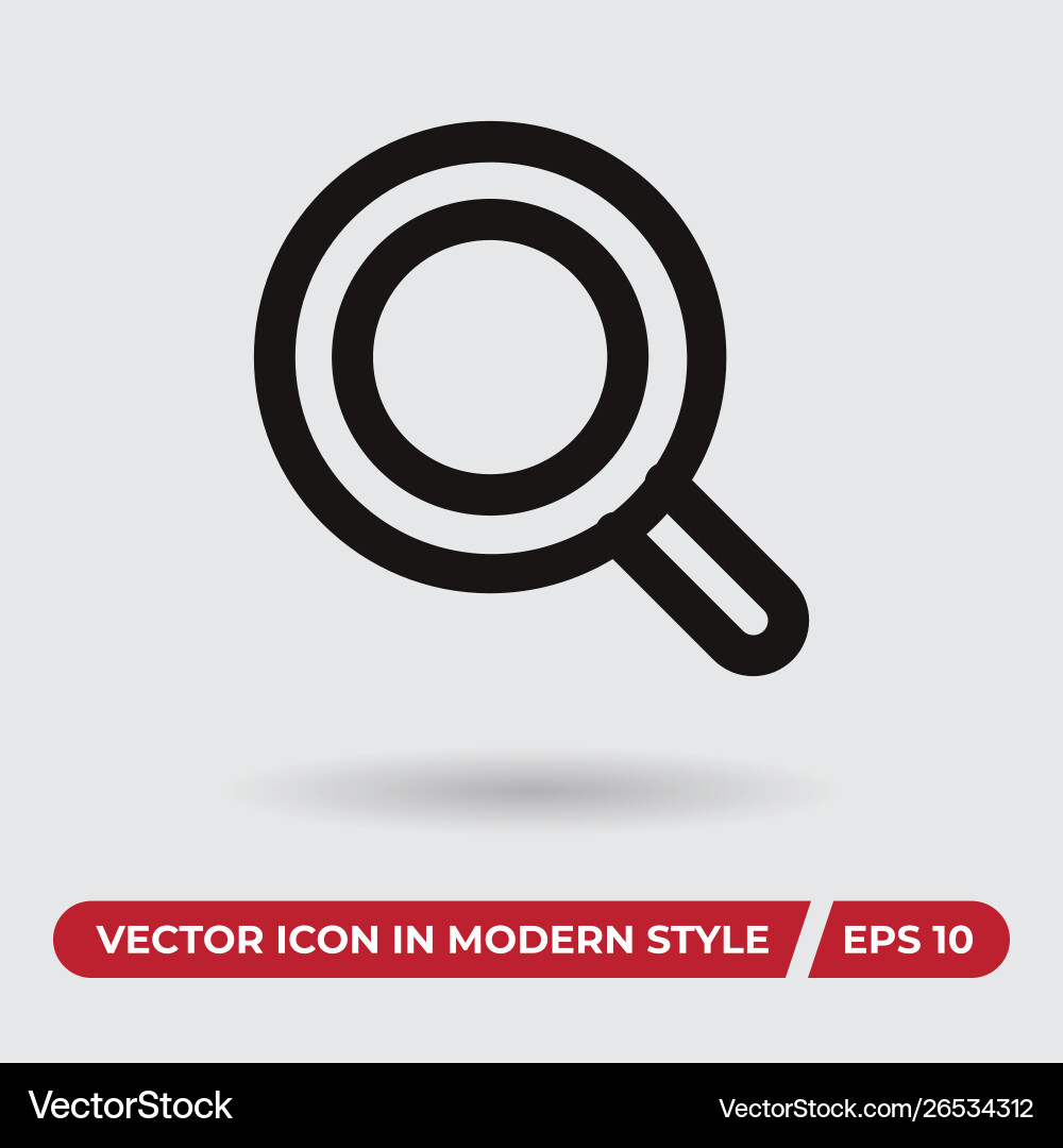 Magnifying icon in modern style for web site Magnifying icon in modern style for web site Vector Image