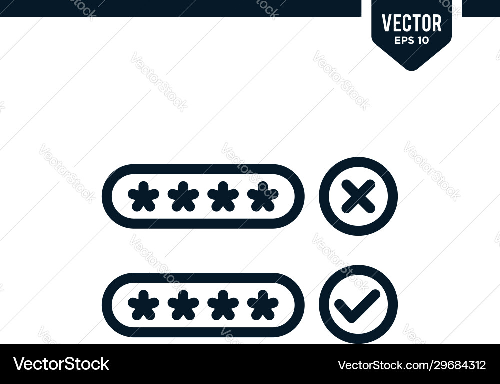 Password icon collection in line style Password icon collection in line style vector image