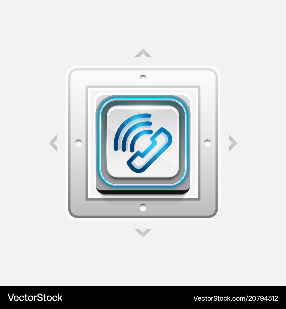 Phone button call support idea Phone button call support idea Vector Image