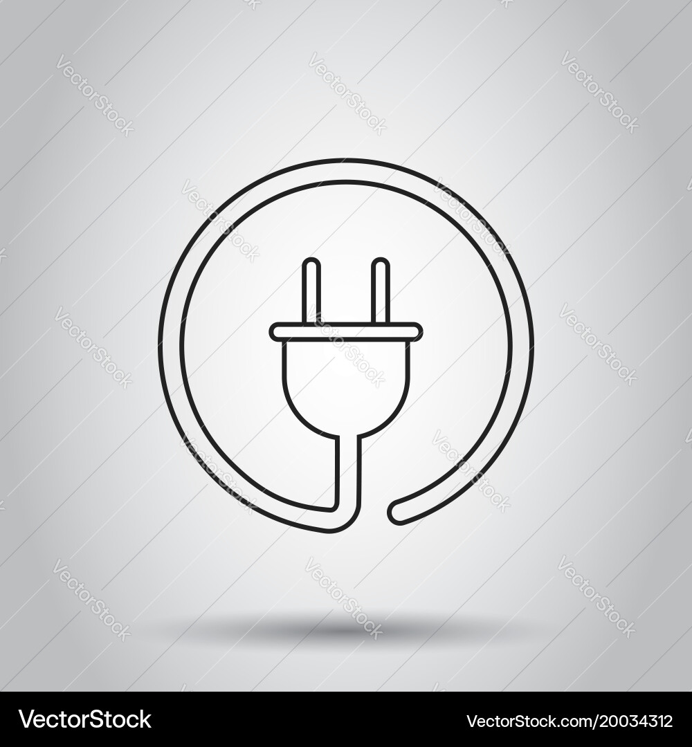 Plug socket icon in line style on isolated Vector Image