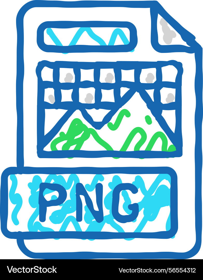 Png file format document icon doodle Png file format document icon doodle vector image