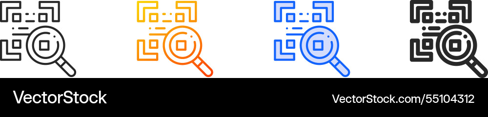Qr code iconthin linear gradient blue stroke Qr code iconthin linear gradient blue stroke Vector Image