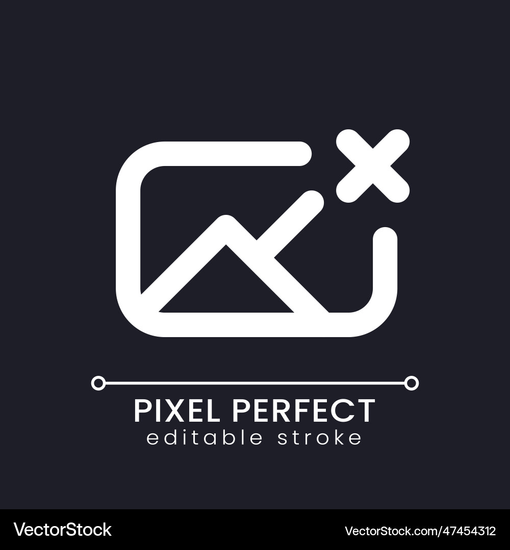 Remove photo file pixel perfect white linear ui Remove photo file pixel perfect white linear ui vector image