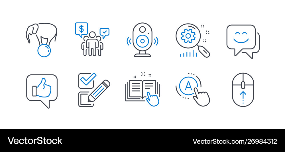 Set business icons such as speaker checkbox Set business icons such as speaker checkbox vector image