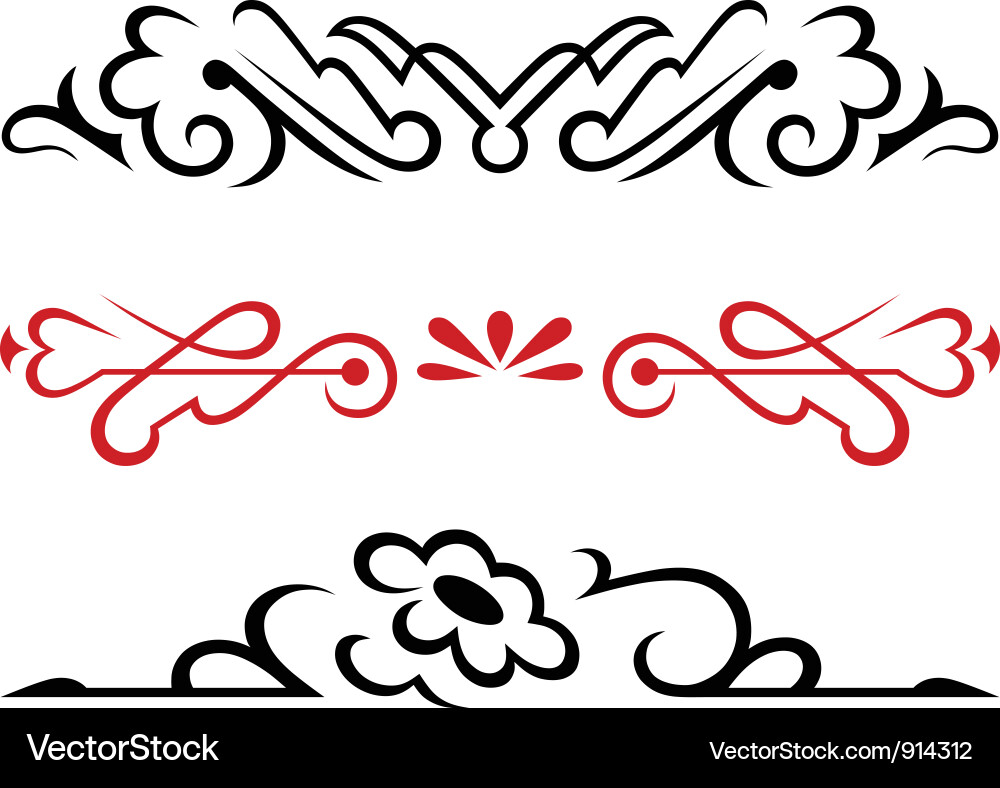 Set calligraphic design elements Vector Image