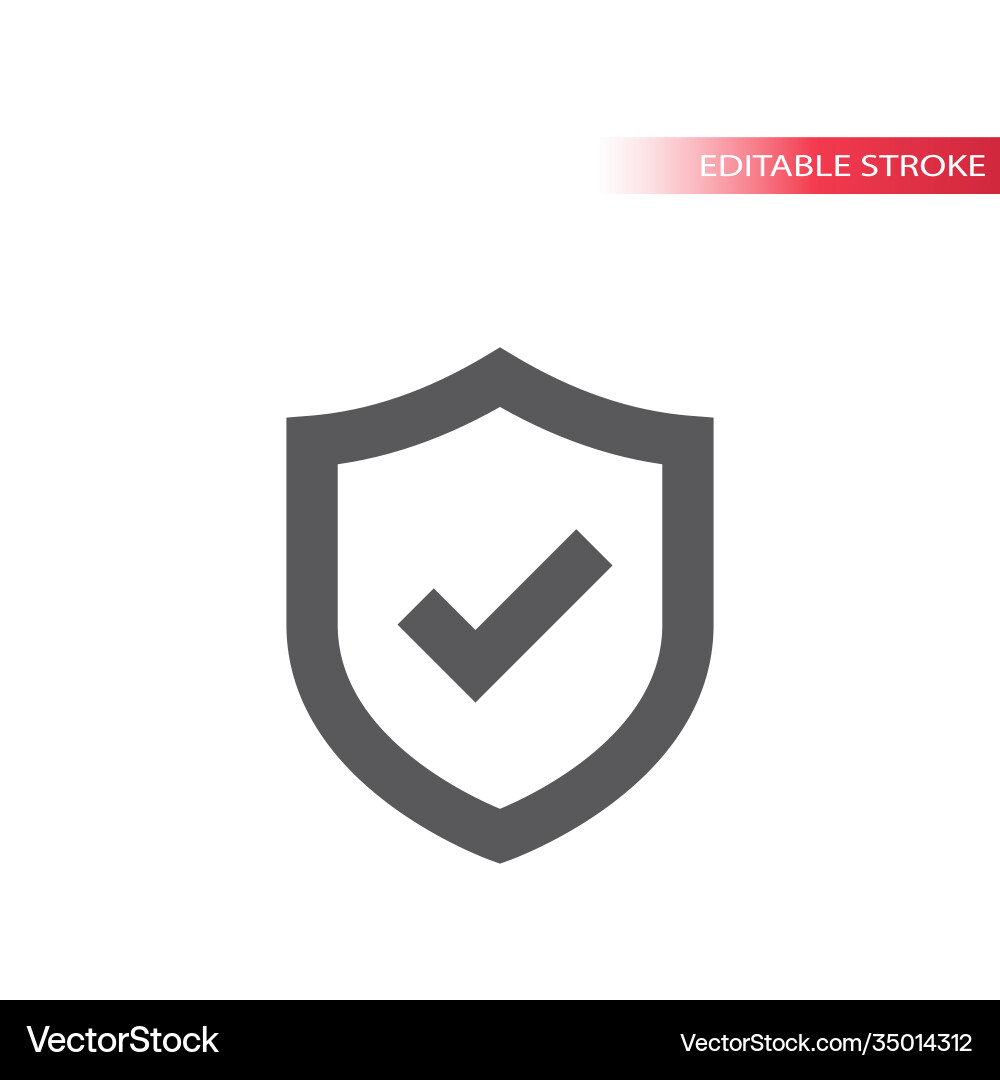 Shield and tick or check mark icon vector image