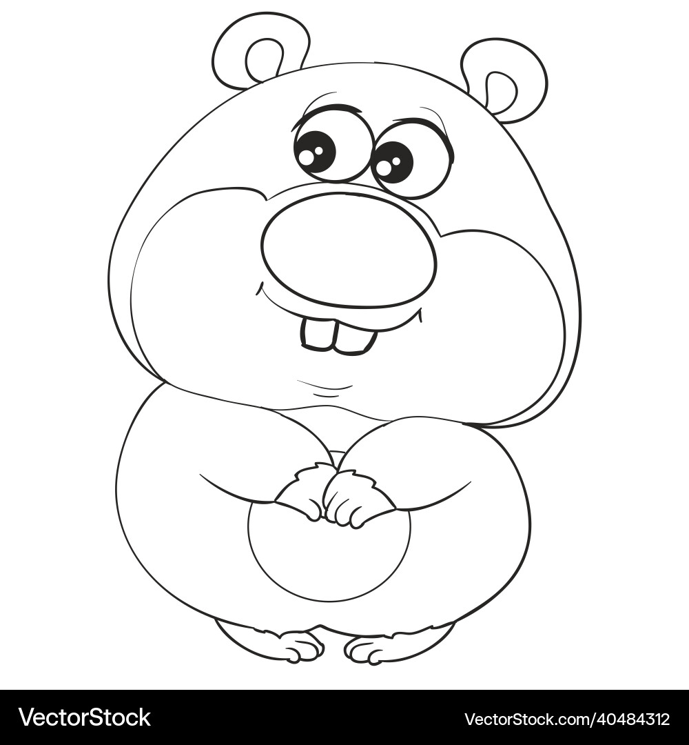 Sketch cute hamster character with big cheeks Sketch cute hamster character with big cheeks vector image