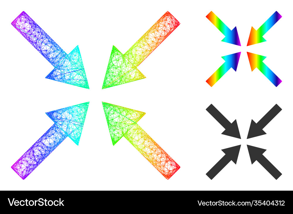 Spectrum net gradient center arrows icon Vector Image