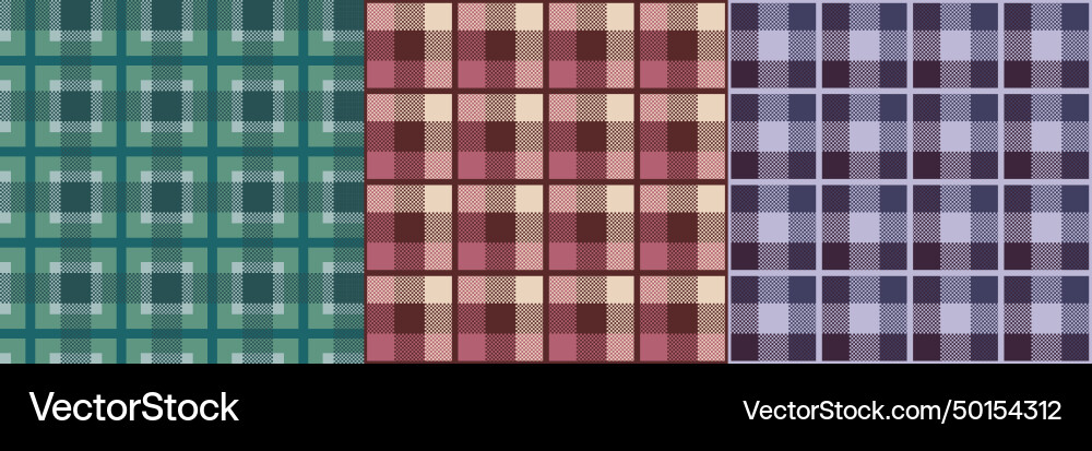 Tartan seamless patterns checkered fabric Tartan seamless patterns checkered fabric vector image