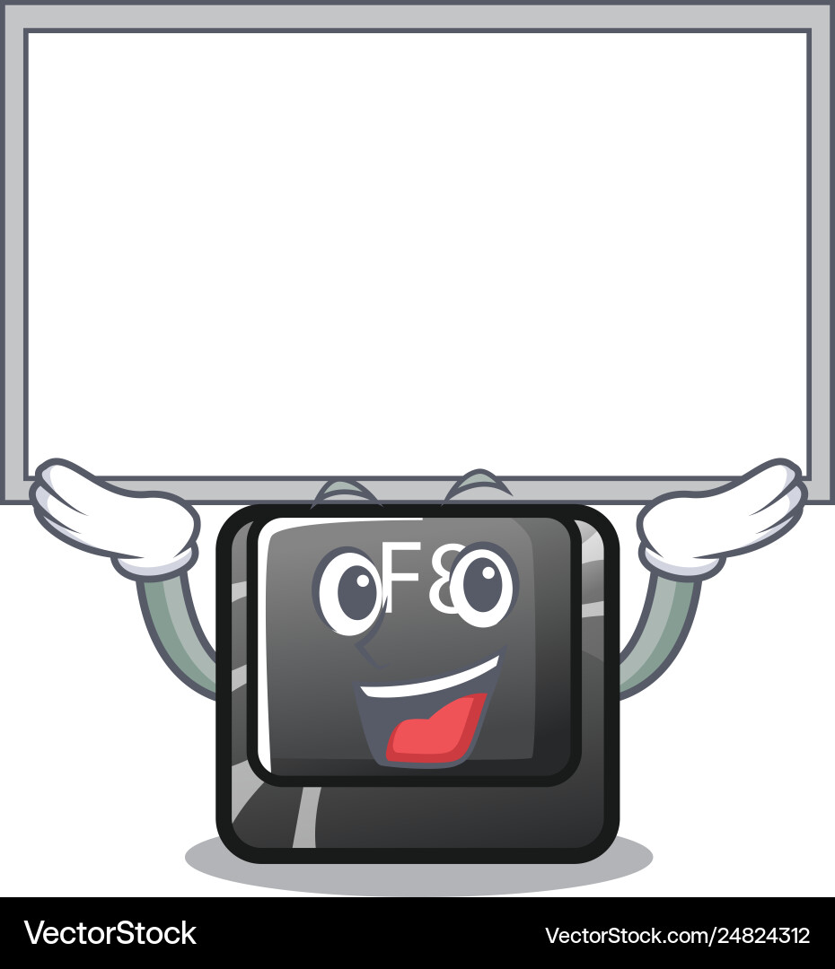 Up board button f8 in shape character Vector Image
