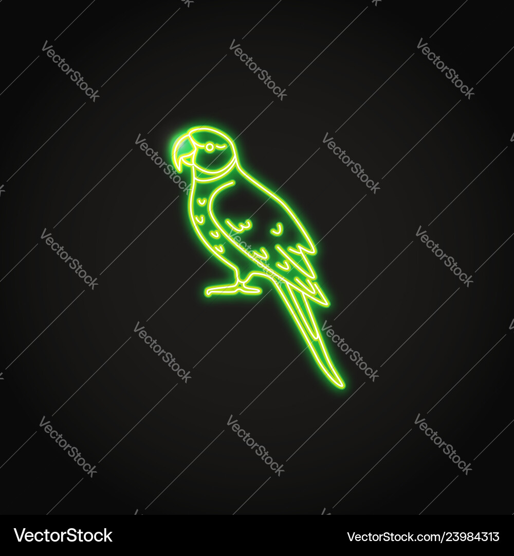 Alexandrine Papageien-Ikone im leuchtenden Neon-Stil Alexandrine Papageien-Ikone im leuchtenden Neon-Stil vektorbild
