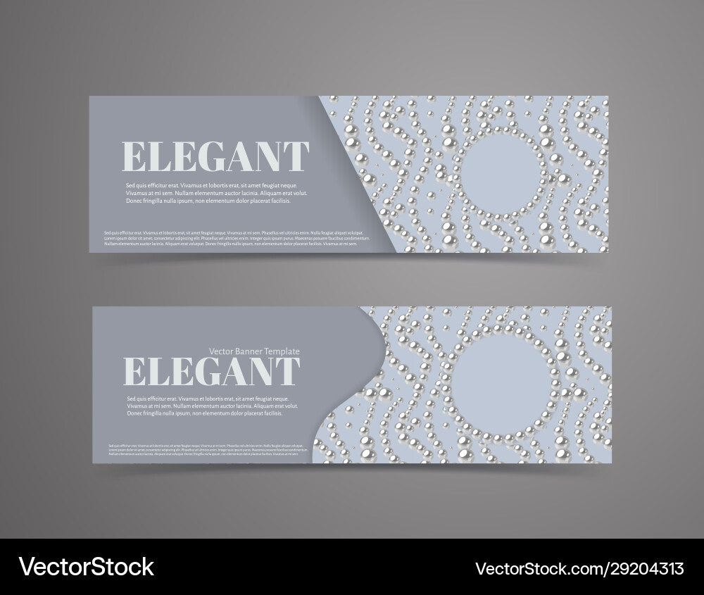 Banner template set with pearl pattern background Banner template set with pearl pattern background vector image