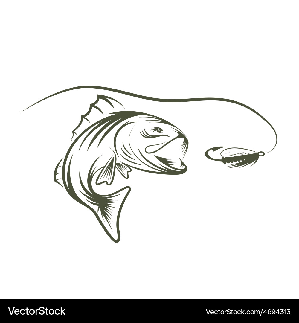 Bass and lure design template Vector Image