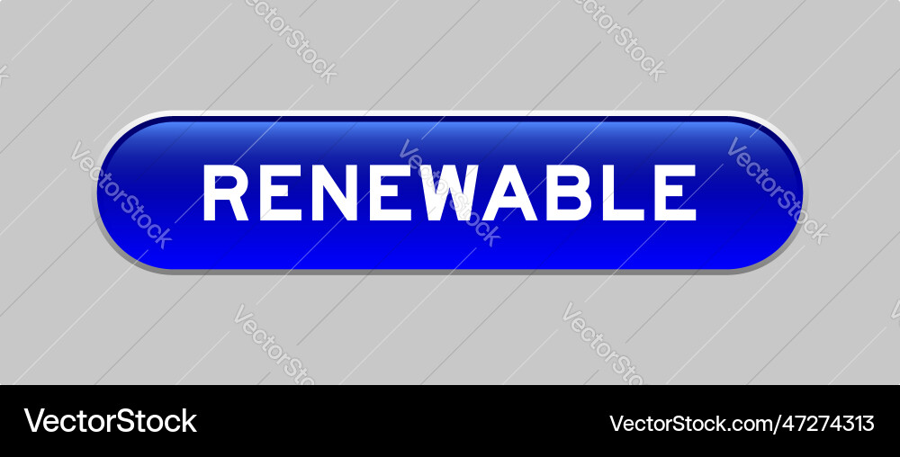 Blue color capsule shape button with word Blue color capsule shape button with word Vector Image