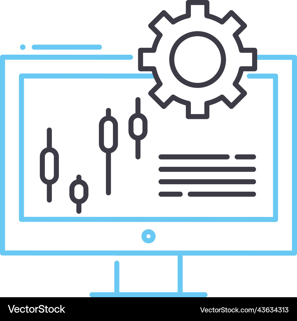 Computer trader line icon outline symbol Computer trader line icon outline symbol vector image