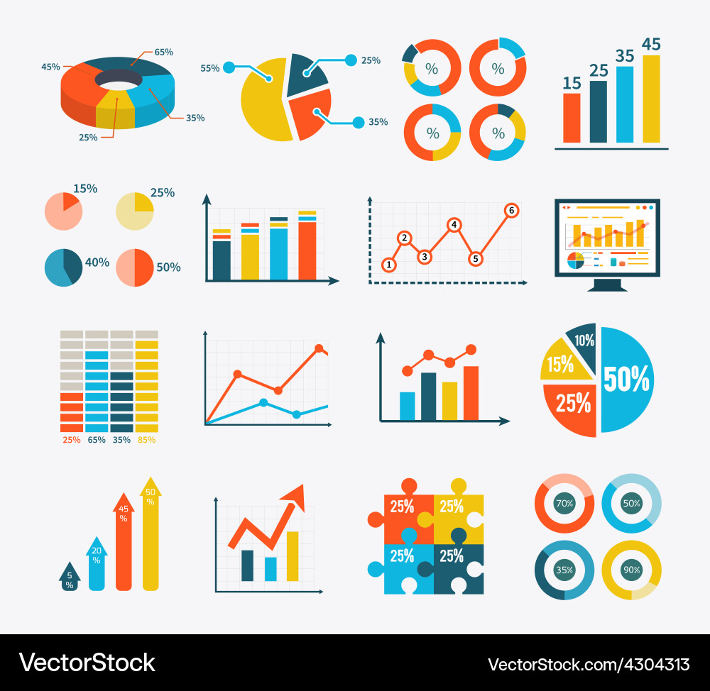 Data Visualization Set vector image