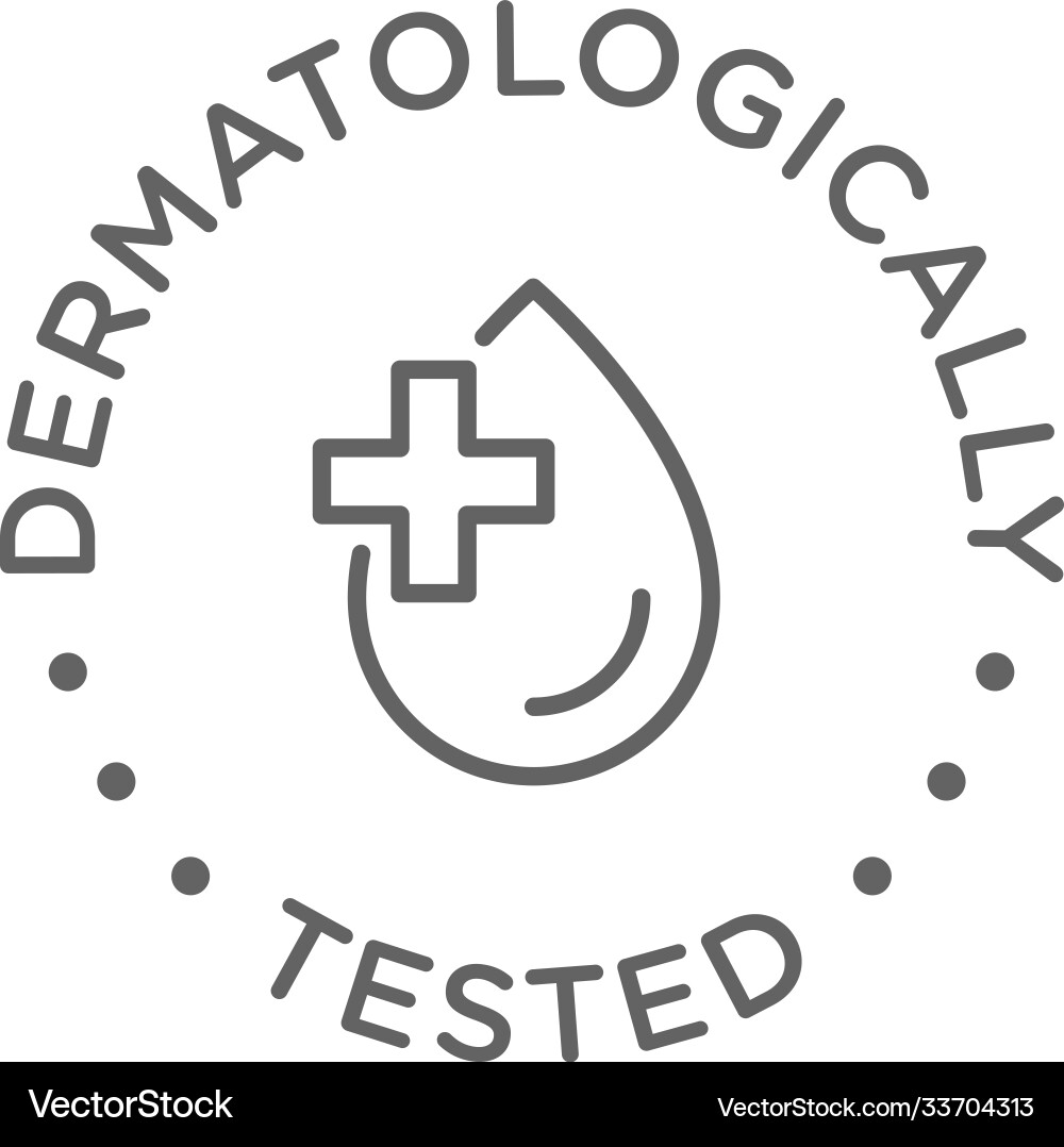Dermatologically tested icon Royalty Free Vector Image