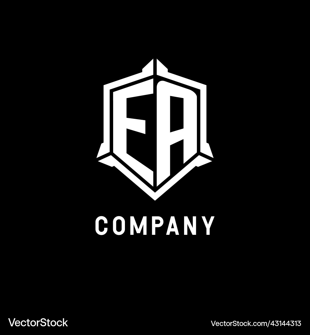 Ea logo initial with shield shape design style Vector Image