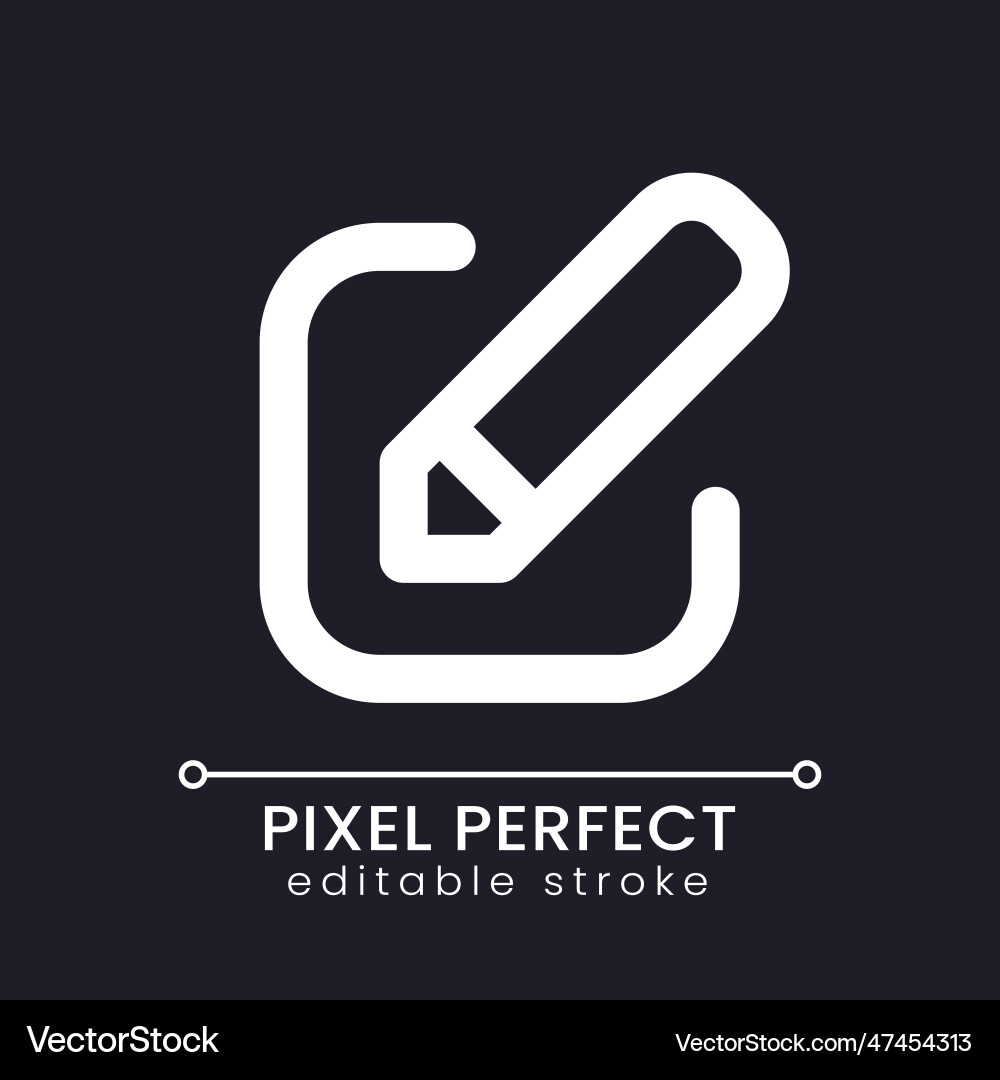 Edit pixel perfect white linear ui icon for dark Edit pixel perfect white linear ui icon for dark vector image