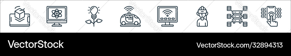 Emerging technology line icons linear set quality Emerging technology line icons linear set quality vector image