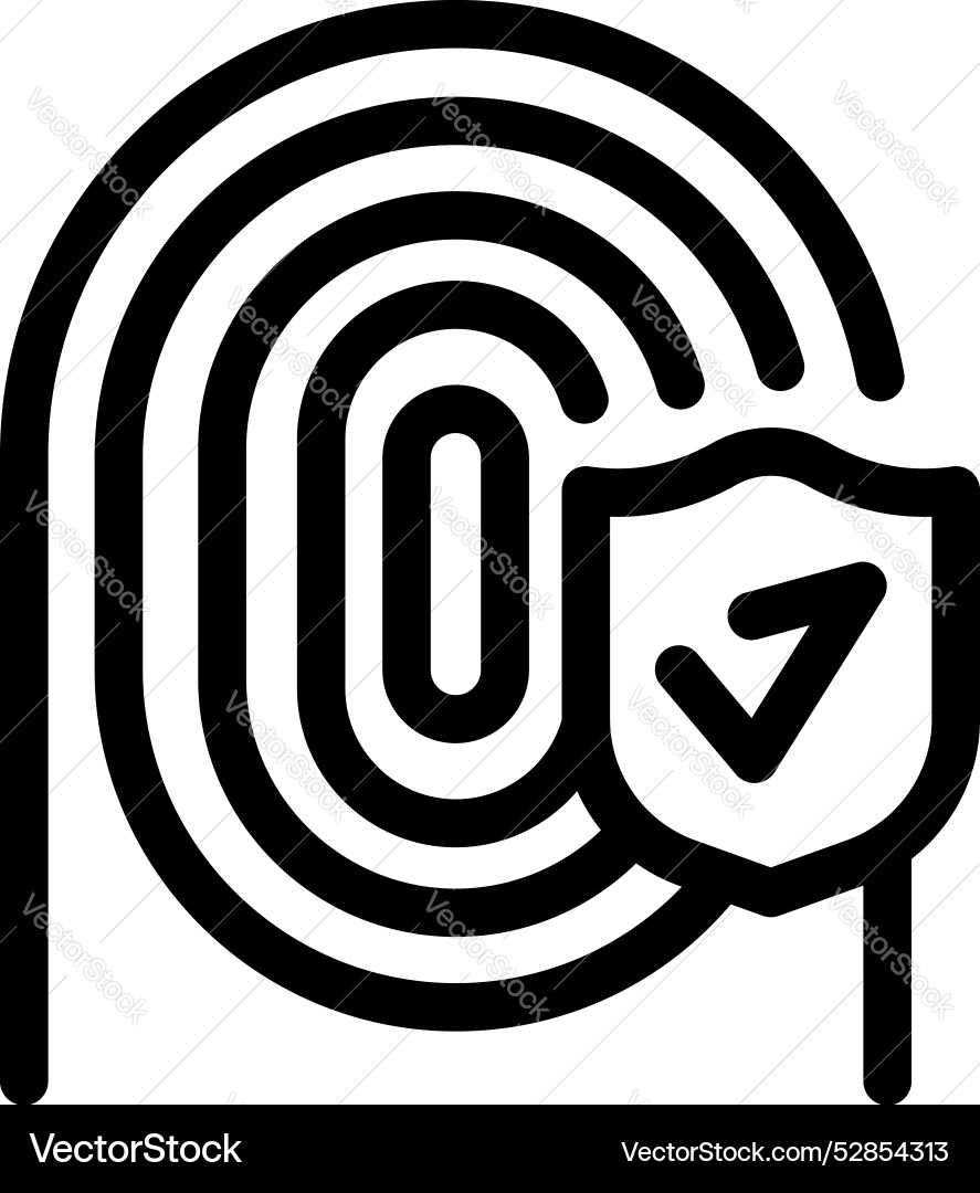 Fingerprint scan providing security with shield Fingerprint scan providing security with shield vector image