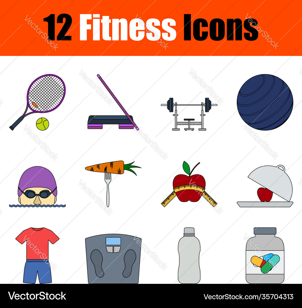 Fitness icon set vector image