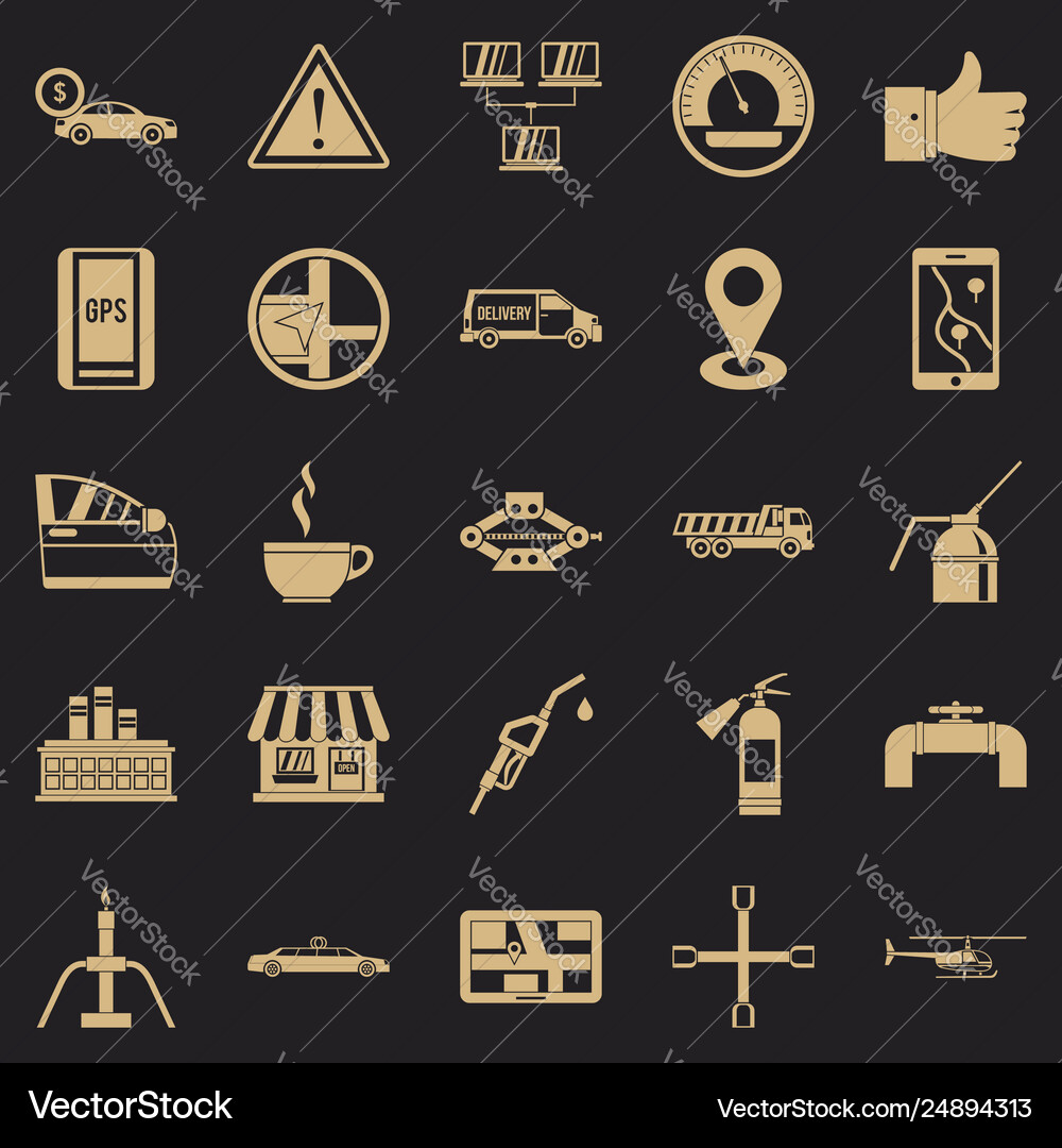 Fueling icons set simple style Fueling icons set simple style Vector Image