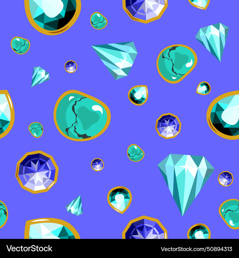 Gems and precious stones brilliants emeralds vector image