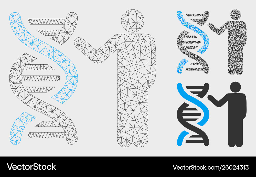 Genetics report mesh wire frame model vector image