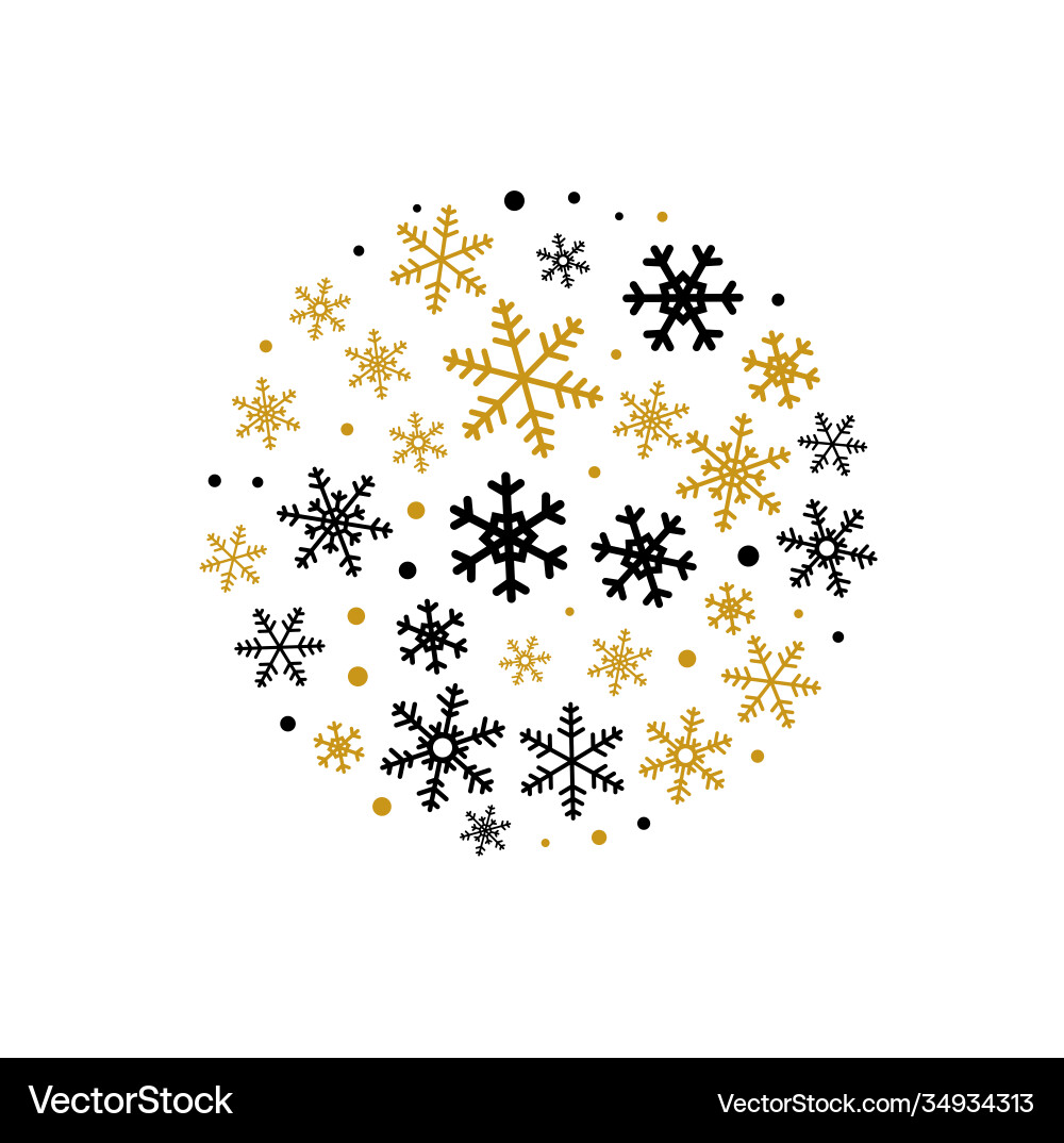 Goldene schwarze Schneeflocken Weihnachtsgrüße Goldene schwarze Schneeflocken Weihnachtsgrüße vektorbild