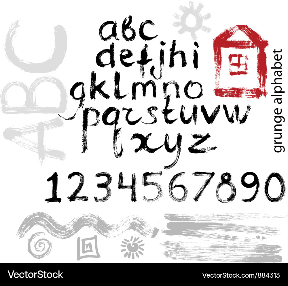 Grunge Alphabet Textures Vector Image